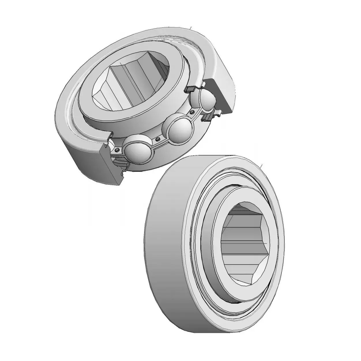 202KRR3 HEX BORE Agricultural Bearing