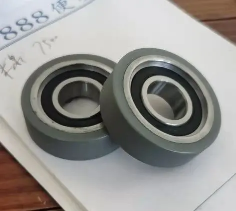 6004 Bearing Steel With Polyurethane Plastic Coated + Steel Ring With Galvanized